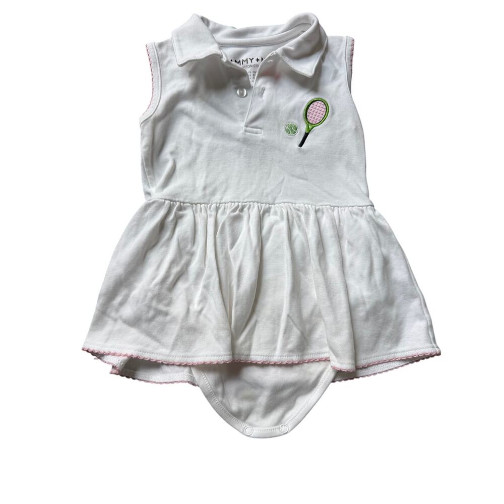 Sammy + Nat riley polo romper tennis embroidered 12m